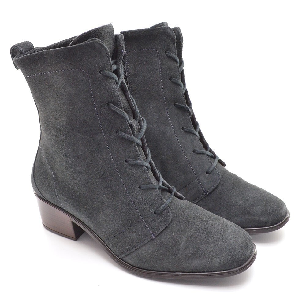 Naot Majesty Charcoal Suede Laced Zip Boots 40 New
